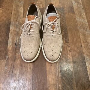 Cole Haan Men's Beige Knit Oxford Shoes
